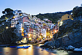 'Riomaggiore at dawn, Cinque Terre; Liguria, Italy'