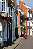 'Old houses along a street; Winchester, Hampshire, England'