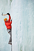 'Ice climbing; Saint Sylvere, Quebec, Canada'