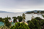Panoramic view of Lake Toba from Parapat, North Sumatra, Indonesia
