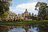'12th century Bayon Temple which is the central temple in Angkor Thom, located north of Angkor Wat; Siem Reap, Cambodia'