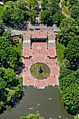 Aerial view of the Bethesda Terrace and fountain in Central park in Manhattan, New York City, New York, United States of America.