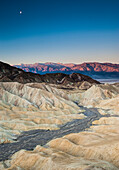 Moon at sunrise from Zabriskie Point