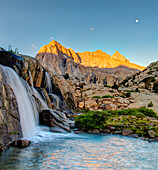 Picture Peak and Moonlight Falls with full moon