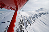 Scenic View Of Mountains In Wrangell-St. Elias National Park During Early Spring As Seen From A Dehavilland Beaver, Alaska
