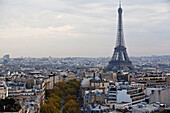 'Eiffel Tower and cityscape; Paris, France'