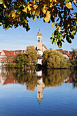 Municipal church of Stadtkirche St. Laurentius, Nurtingen, Neckar River, Baden Wurttemberg, Germany, Europe