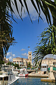 Parliament building with Barbados flag and bridge through trees, Bridgetown, Barbados, West Indies, Caribbean, Central America