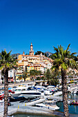 Old Town and Marina, Menton, Cote d'Azur, French Riviera, Provence, France, Mediterranean, Europe