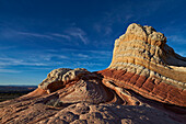 White, tan, and red sandstone butte, White Pocket, Vermilion Cliffs National Monument, Arizona, United States of America, North America