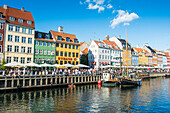 Fishing boats in Nyhavn, 17th century waterfront,  Copenhagen, Denmark, Scandinavia, Europe