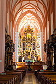 Interior of the Imperial Abbey of Mondsee, Mondsee, Mondsee Lake, Oberosterreich (Upper Austria), Austria, Europe
