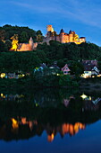Wertheim Castle reflecting in Main River, Wertheim, Main Tauber District, Baden Wurttemberg, Germany, Europe