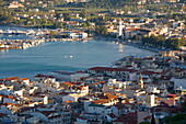 View over rooftops to the picturesque harbour, Zakynthos Town, Zakynthos (Zante) (Zakinthos), Ionian Islands, Greek Islands, Greece, Europe