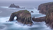Dramatic cliffs at Land's End in Cornwall, England, United Kingdom, Europe