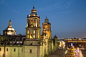 Metropolitan Cathedral in the evening. Mexico City, Mexico, North America