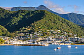 Harbour of Picton landing point of the ferry, Picton, Marlborough Region, South Island, New Zealand, Pacific