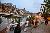 River near the old town, Bilbao, Basque country, North-Spain, Spain