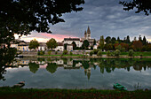 Tournus on the banks of the river Saone in the evening, Saon-et-Loire, Burgundy, France