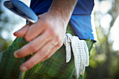 Urban golf player at Wendelstein, Upper Bavaria, Germany