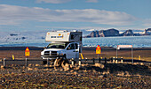4x4 camper van, Skaftafellsjokull, Skaftafell, South Island, Island
