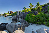 Granitfelsen, Anse Source d'Argent, La Digue Island, Seychellen