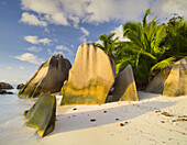 Granitfelsen am Anse Source d'Argent, La Digue Island, Seychellen