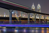 Monorail and the Al Kazim Towers, Dubai, Unites Arab Emirates, UAE