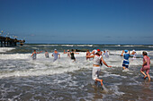 Bathing in the Baltic Sea, Heiligendamm, Mecklenburg Western Pomerania, Germany