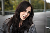 Young woman looking at camera, Munich, Bavaria, Germany