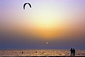 Kite-surf in Prassonissi, Rhodes Island, Greece.