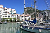 GIBRALTAR View of the rock from the Marina