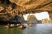 Vietnam, Asia, Far East, Halong bay, cliff formation, rock, cliff, coast, boat, world cultural heritage, Unesco, oar boat, cave, traveling, place of interest, landmark