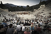 Built in the most important healing center of the Greek and Roman world, the theater of Epidaurus, the finest and most famous monument of its kind, combining the perfect acoustics, elegance and symmetrical proportions. 340 BC. Argolis, Epidaurus, Peloponn