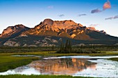 Pocahontas Ponds in the Jasper National Park at sunrise, Alberta, Canada