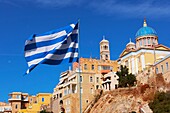 The Neo Classic Greek Orthodox Church of Saint Nicholas, Ermoupolis, Syros, Greek Cyclades Islands