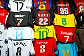 Turkey - Istanbul - shop display of football shirts inside the Grand Bazaar