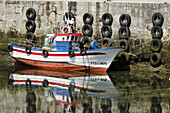 Boat in the harbour of Malpica de Bergantiños - Atlantic coast of Spain - Galicia region.