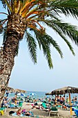 Bora Bora beach. Platja den Bossa. Ibiza. Balearic Islands. Spain.