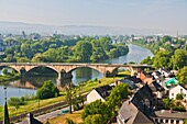 Scenic view over Trier and the Moselle river, Rhineland-Palatinate, Germany, Europe