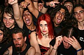Israel, the crowd and audience at a heavy metal rock performance