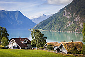 Lustrafjord fjord, branch of the Sognefjord fjord, Sogn of Fjordane, Norway, Europe.