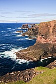 Head of Stanshi, Eshaness, Shetland Islands, Scotland, UK, Europe  View to cliffs on the rugged coastline