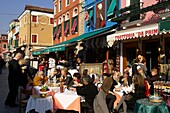 Outdoor Restaurant , Burano Island , Venice , Italy