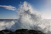 Waves crashing against rock, North Atlantic Ocean, Iceland