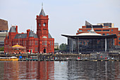 UK, Wales, Cardiff, Bay, Pierhead Building, National Assembly for Wales,.