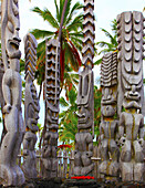 Hawaii, Big Island, Puuhonua o Honaunau, National Historic Park, statues, wood carving,.