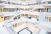 library, Europaviertel, Stuttgart, Baden-Wuerttemberg, Germany