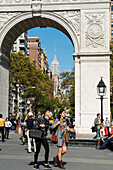 Washington Square Arch in Washington Square Park, Manhattan, New York, USA