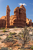 Sandsteinformationan, Arches National Park, Moab, Utah, USA